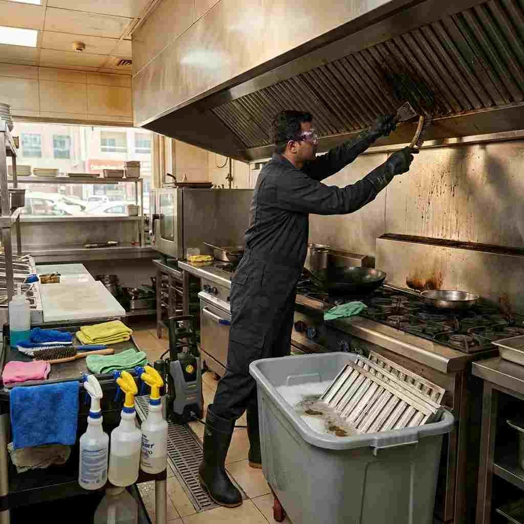 Professional technician cleaning an electrostatic precipitator ESP unit in Dubai