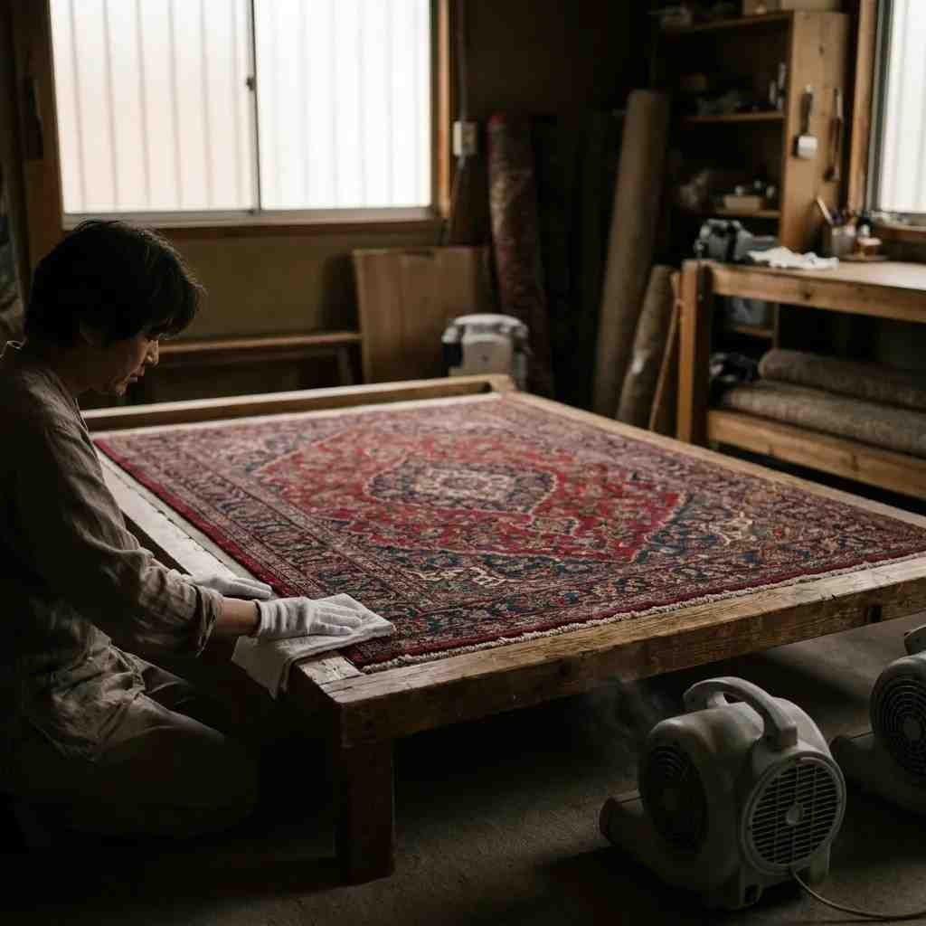 Persian and Oriental Rug Hand-Washing and Colorfastness Testing in Abu Dhabi