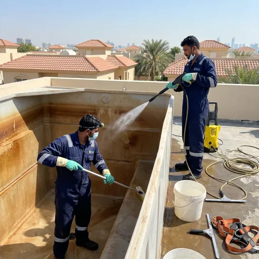 Professional water tank cleaning service for villas and buildings in Abu Dhabi